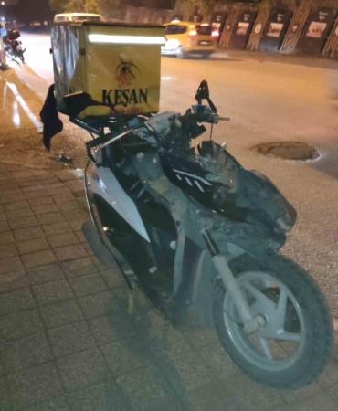Keşan’da otomobille çarpışan motosikletin sürücüsü yaralandı