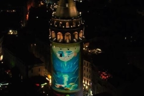 Galata Kulesi’ne çevre temalı görseller yansıtıldı