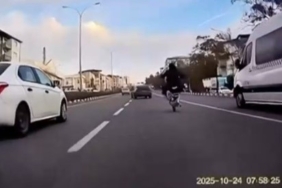 Trafik güvenliğini tehlikeye düşüren motosiklet sürücüsüne 54 bin TL ceza