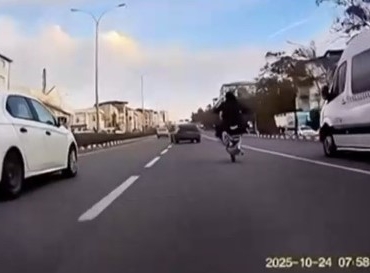 Trafik güvenliğini tehlikeye düşüren motosiklet sürücüsüne 54 bin TL ceza