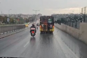 Eyüpsultan’da patenli gençlerin tehlikeli yolculuğu