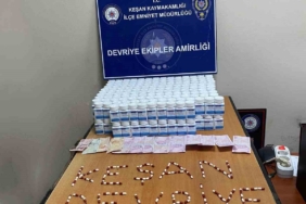 Keşan’da park halindeki araçta 16 bin 744 adet uyuşturucu hap ele geçirildi
