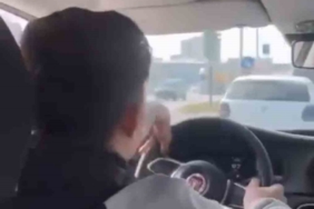 Bursa’da trafikte tehlikeli ’makas’: Direksiyon tutuşu pes dedirtti