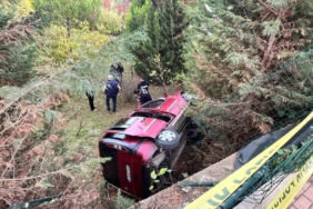 Kontrolden çıkan araç bir evin bahçesine uçtu, 2 kişi yaralandı