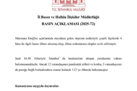 İstanbul Valiliği: "4 binayla ilgili hasar ihbarı alındı, 17 vatandaş 112’ye ihbarda bulundu"