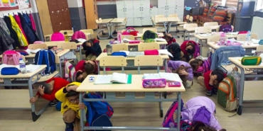 Balıkesir’de okullarda deprem tatbikatı gerçekleştirildi