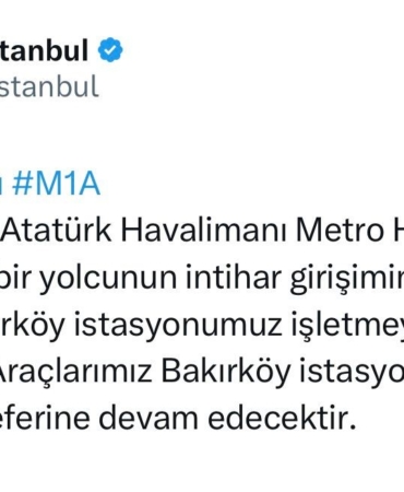 Bakırköy’de metro istasyonunda yolcu raylara atlayarak intihar etti