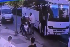 Trafik magandası kuryeye dehşeti yaşattı