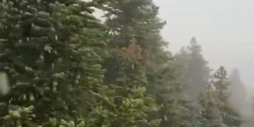 Uludağ’da ilk kar yağışı böyle görüntülendi