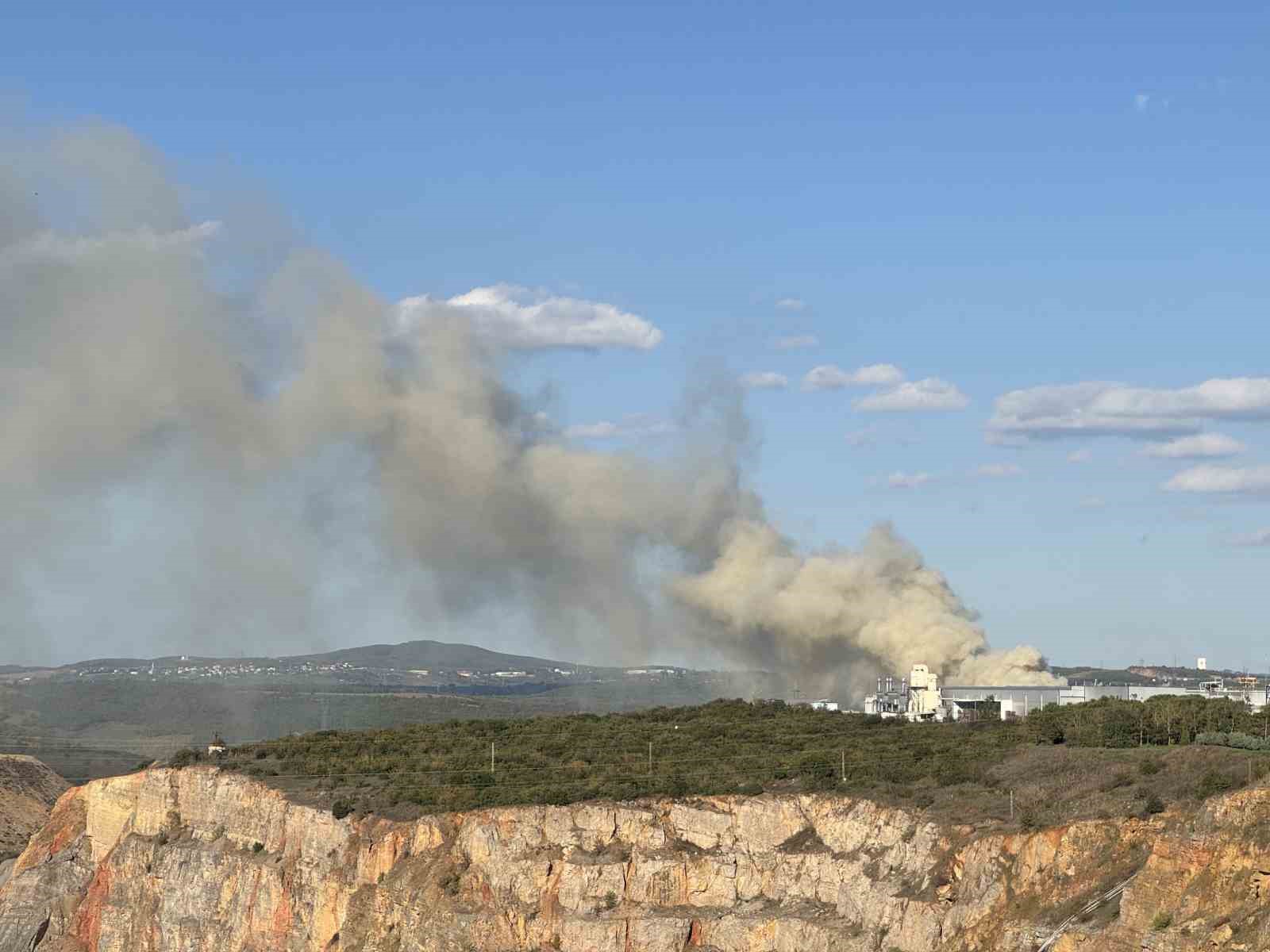 Gebze’de fabrika bahçesinde korkutan yangın