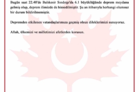 Bursa’da hissedilen depreme Bursa Valiliği’nden açıklama