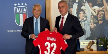 Hacıosmanoğlu, İtalya Futbol Federasyonu Başkanı Gravina’yı ziyaret etti