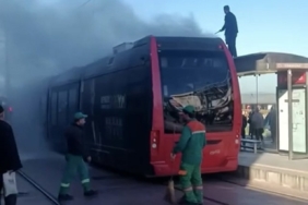 Bursa’da İpek Böceği tramvayında yangın paniği