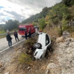 Balıkesir’de direksiyon hakimiyetini kaybeden sürücü kaza yaptı