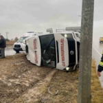 Yolcu minibüsü devrildi: 7 yaralı