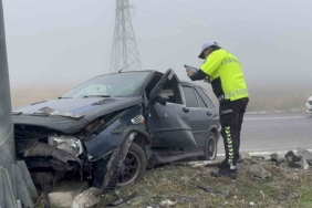 Edirne’de yoğun sis kazaya sebep oldu