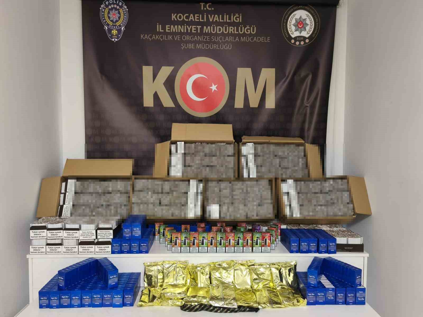 Kocaeli’de 68 bin adet doldurulmuş makaron ele geçirildi