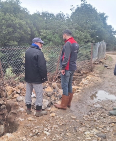 Gökçeada’da zarar gören ekili ve dikili alanlarda hasar tespit çalışmaları devam ediyor