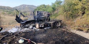 Kaza yapan tır yanarak kül oldu