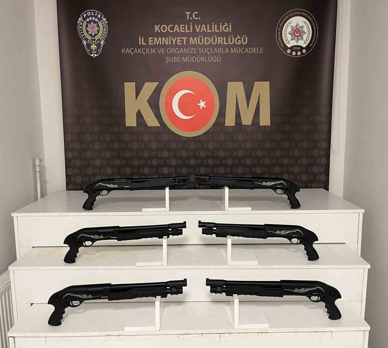 Kocaeli’de kaçak silah operasyonunda 6 pompalı tüfek ele geçirildi