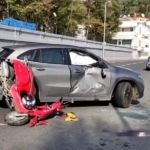 Sarıyer’de "U" dönüşü yapan otomobil motosikletle çarpıştı: 1 ağır yaralı