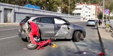 Sarıyer’de "U" dönüşü yapan otomobil motosikletle çarpıştı: 1 ağır yaralı