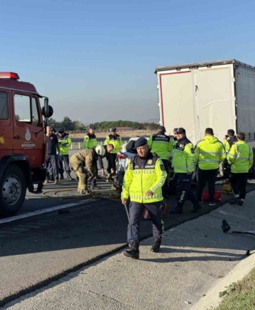 Silivri Kuzey Marmara Otoyolu’nda feci kaza: 1 ölü