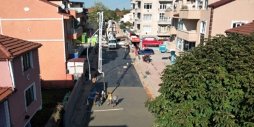 Başiskele Cumhuriyet Caddesi’nde üstyapı çalışması