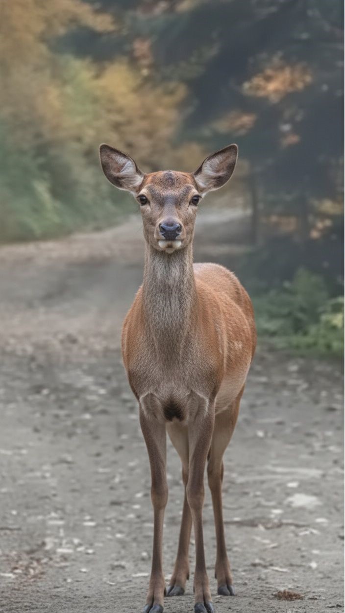 Orman sofrasında Kızıl Geyik öğle yemeğinde