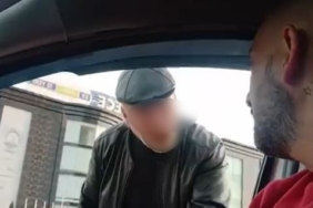 Başakşehir’de taksi sürücüsün yolcu kavgası kamerada