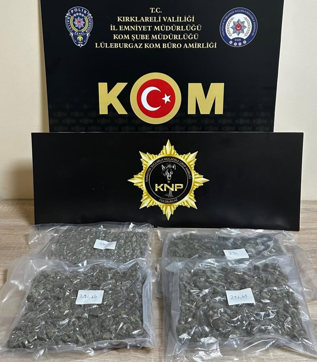 Kırklareli’nde 1 kilo 170 gram skunk ele geçirildi