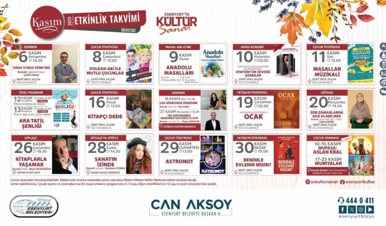 Esenyurt’ta Kasım ayı kültür ve sanatla dolu geçecek