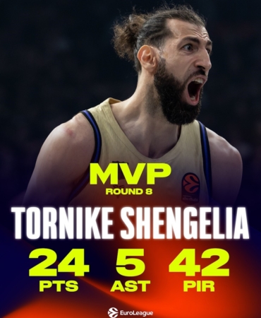 Euroleague’de 8. haftanın MVP’si Tornike Shengelia oldu