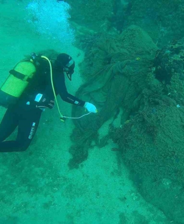 Çanakkale’de 9 yılda denizden 34 bin 620 metrekarelik hayalet ağ çıkarıldı