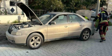 Burhaniye’de seyir halindeki otomobilde yangın