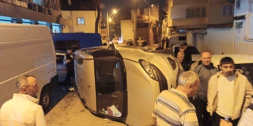 Kontrolden çıkan otomobil yan döndü: 1 yaralı