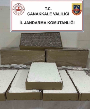 Çanakkale’de kaçakçılık operasyonu: 120 bin dolu makaron yakalandı