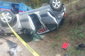 D-140’da şarampole uçan araç anne ve oğluna mezar oldu