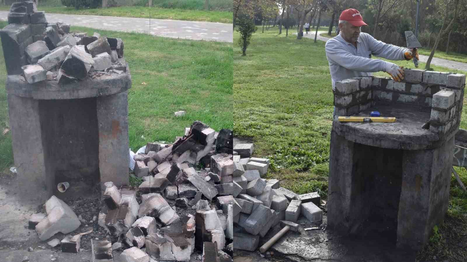 Kamu malına zarar verildi, belediye ekipleri anında müdahale etti