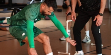 Bursaspor sabah antrenmanında kuvvet çalıştı