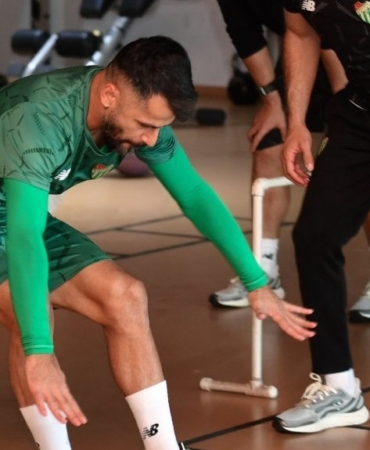 Bursaspor sabah antrenmanında kuvvet çalıştı