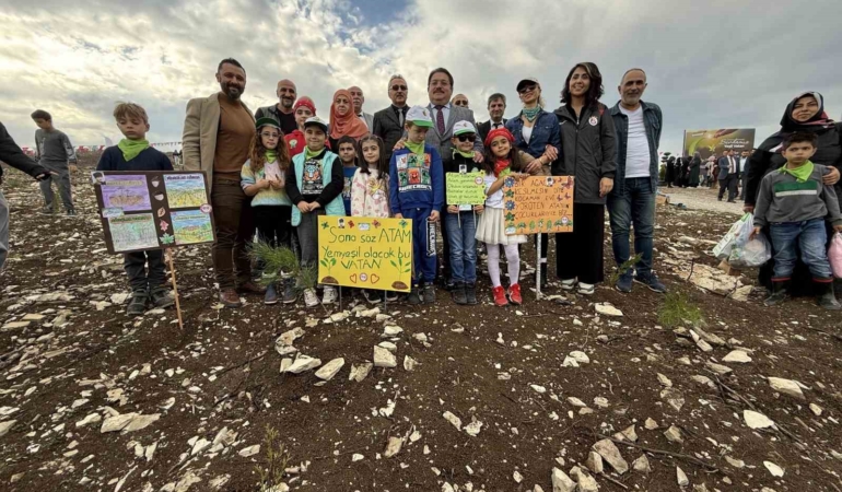 4 bin 500 fidan yanan ormanlık alanda toprakla buluştu