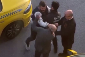 Başakşehir’de taksiciye meslektaşının tokatlı saldırısı kamerada