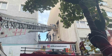 Polisten kaçmaya çalışırken baca boşluğuna sıkıştı