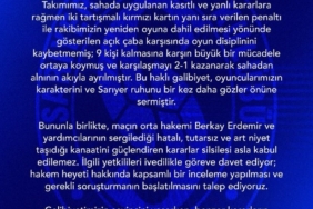 Sarıyer’den, Vanspor maçının hakem heyeti hakkında soruşturma talebi