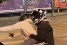 Motosikletiyle ön kaldırdı, kayarak böyle düştü