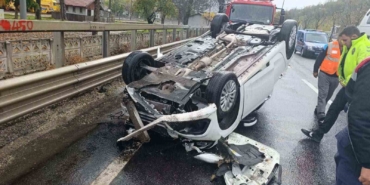 Bilecik’te takla atan aracın sürücüsü hafif yaralandı