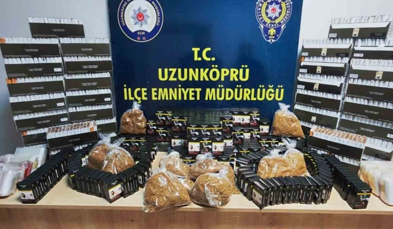 Edirne’de on binlerce kaçak makaron ele geçirildi