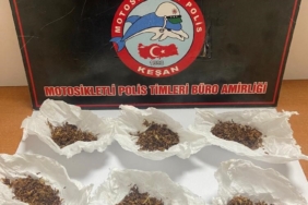 Keşan’da polis uyuşturucuya bulanmış tütün ele geçirdi