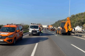 Tır kazası TEM’i kilitledi